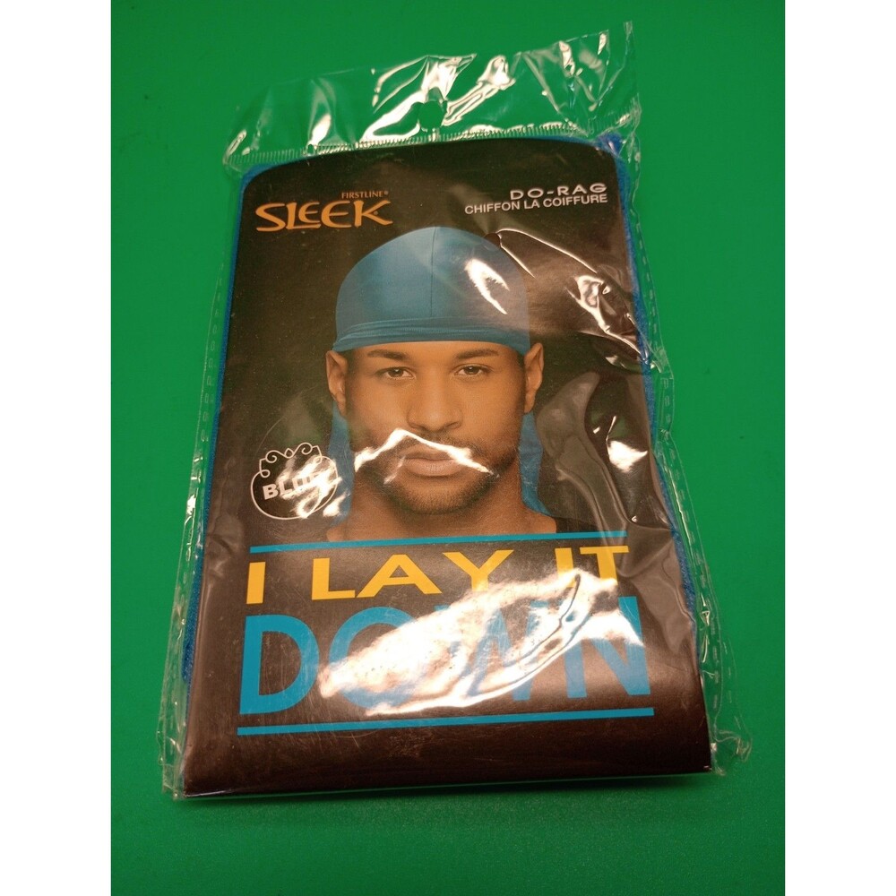 Firstline Sleek I Lay It Down Du-rag 'Chiffon La Coiffure In Blue New